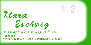 klara eschwig business card